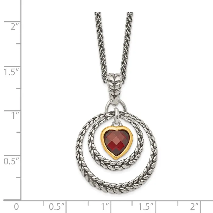 WB Choice Jewelry Sterling Silver wGoldtone Flash Goldplated Garnet Heart NecklaceWBCQTC27 Necklaces WB Choice Jewelry Sterling Silver wGoldtone Flash Goldplated Garnet Heart NecklaceWBCQTC27 Necklaces