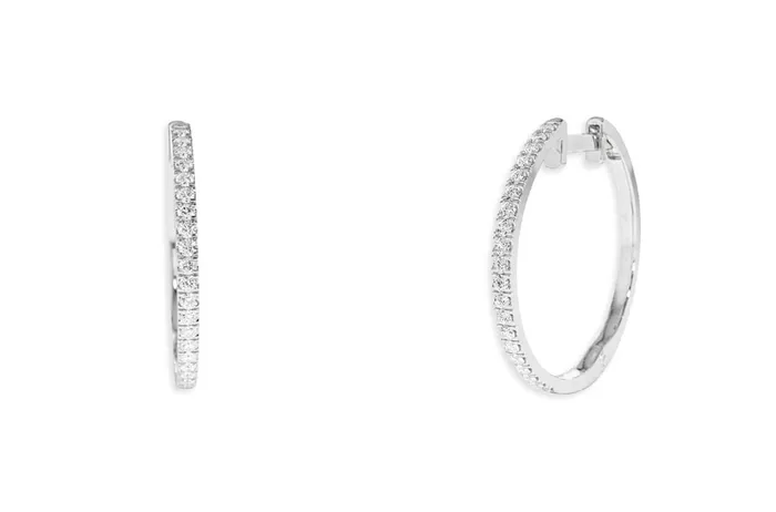 Albert Hern Earrings 18kt Gold Medium Huggies Diamonds Earrings Albert Hern Earrings 18kt Gold Medium Huggies Diamonds Earrings