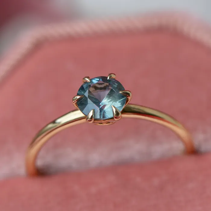 Albrecht Jewellery Rings Aqua Blue Montana Sapphire Solitaire Engagement Ring 14K Gold Albrecht Jewellery Rings Aqua Blue Montana Sapphire Solitaire Engagement Ring 14K Gold