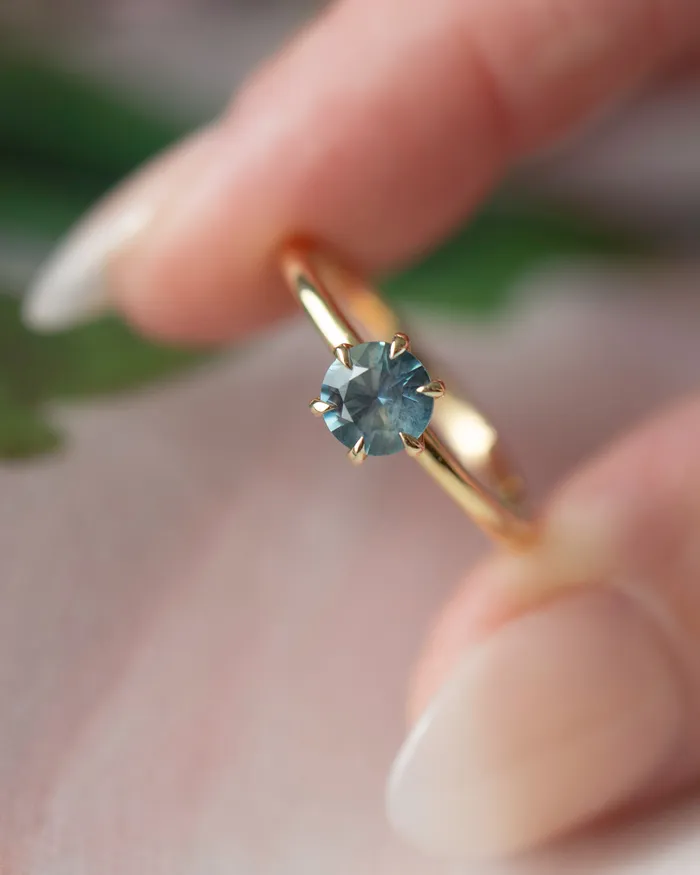 Albrecht Jewellery Rings Aqua Blue Montana Sapphire Solitaire Engagement Ring 14K Gold Albrecht Jewellery Rings Aqua Blue Montana Sapphire Solitaire Engagement Ring 14K Gold