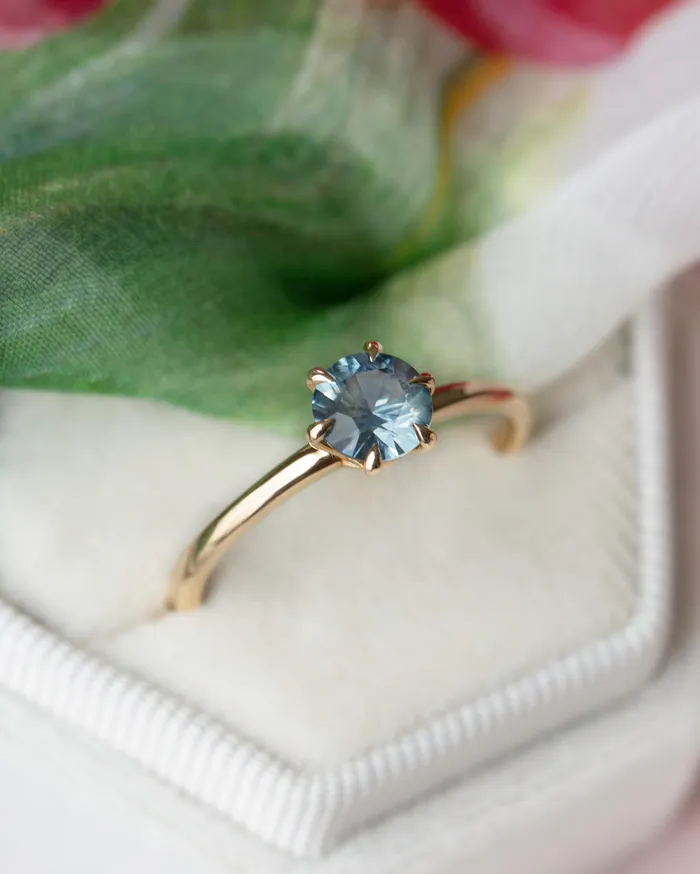 Albrecht Jewellery Rings Aqua Blue Montana Sapphire Solitaire Engagement Ring 14K Gold Albrecht Jewellery Rings Aqua Blue Montana Sapphire Solitaire Engagement Ring 14K Gold