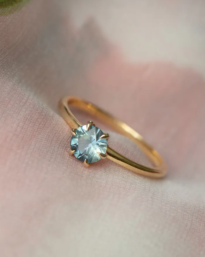 Albrecht Jewellery Rings Aqua Blue Montana Sapphire Solitaire Engagement Ring 14K Gold Albrecht Jewellery Rings Aqua Blue Montana Sapphire Solitaire Engagement Ring 14K Gold