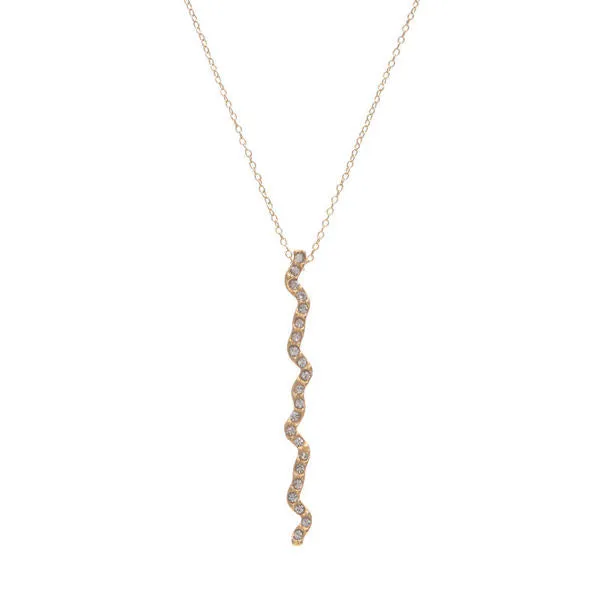 Crystal Squiggle Necklace in Gold Rebel Designs Inc Necklaces