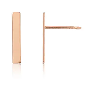 Earrings Carla Corp 14k Rose Gold Bar WPost Earrings