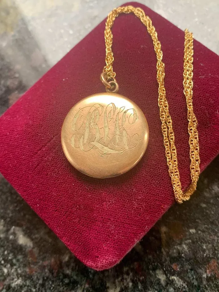 Love Vintage Paris Flower Locket Necklace Paste Locket Victorian Locket Gold Filled Locket Wedding Locket Necklaces