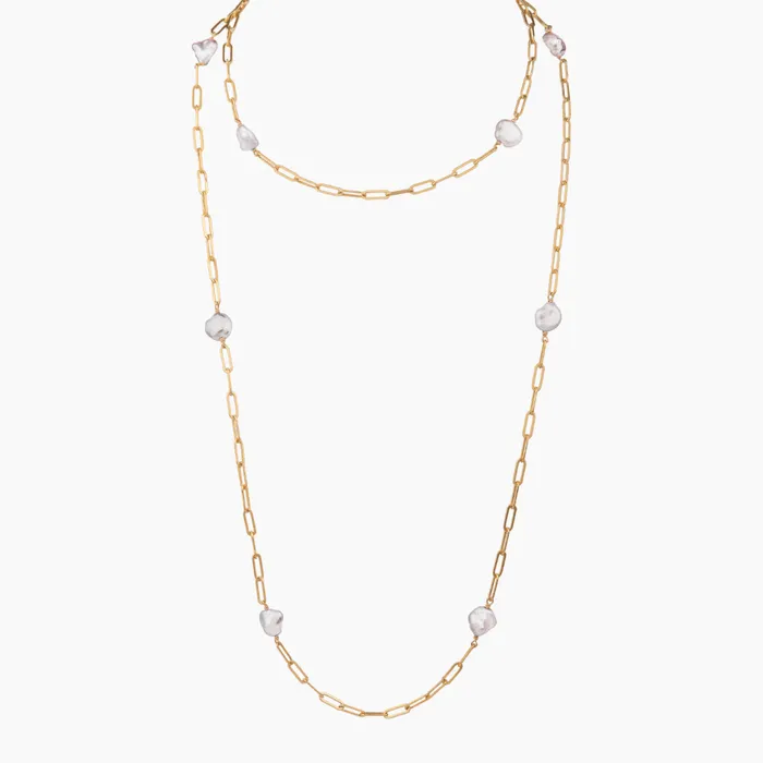 Michelle White Keshi Pearl Necklace misha hawaii Necklaces