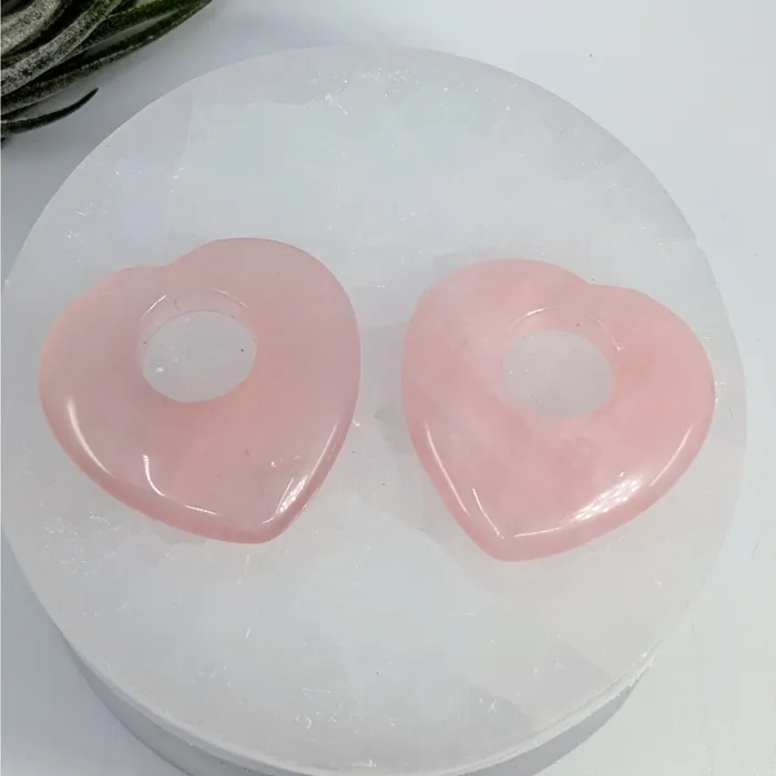 Necklaces Bliss Crystals Rose Quartz 15 Heart Donut Pendant LV6541