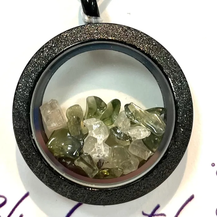 Necklaces Bliss Crystals SALE Moldavite and Phenacite Locket Pendant Necklace J577 Necklaces Bliss Crystals SALE Moldavite and Phenacite Locket Pendant Necklace J577