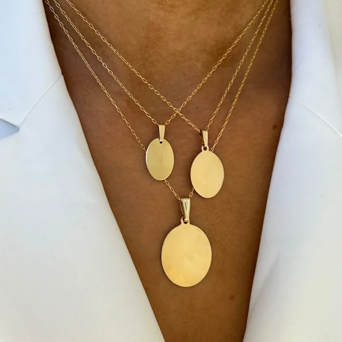Necklaces Gold Engraved Oval Necklace Truly Blessed Jewels