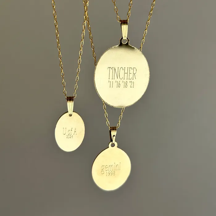 Necklaces Gold Engraved Oval Necklace Truly Blessed Jewels