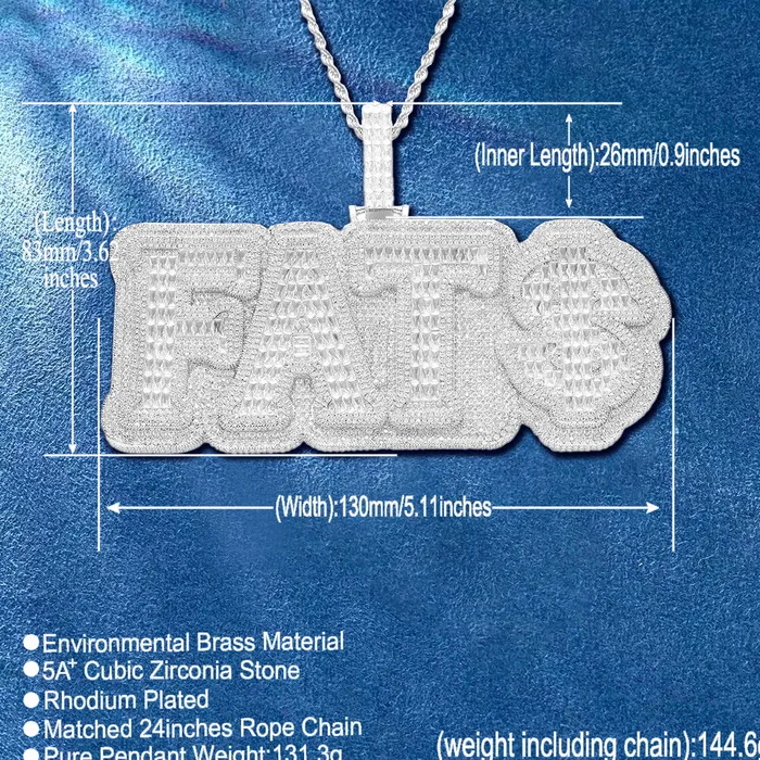 Necklaces IceZeusShop Custom Iced Out Baguette Letter Pendant