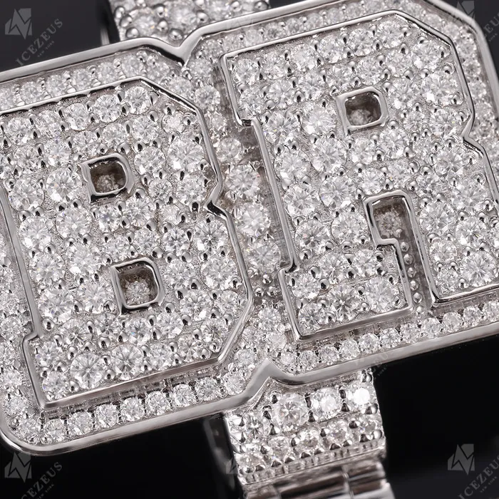 Necklaces IceZeusShop Custom Iced Out Baguette Letter Pendant