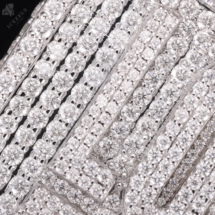 Necklaces IceZeusShop Custom Iced Out Baguette Letter Pendant