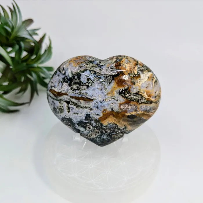 Necklaces Ocean Jasper 31 Heart LV6931 Bliss Crystals