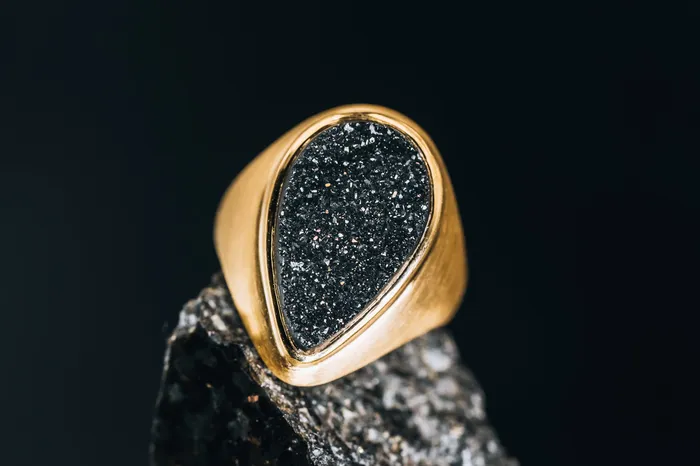 Rings Art FX fine jewelry 14k Yellow Gold Druzy Ring