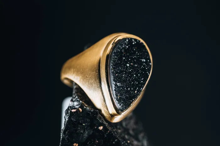 Rings Art FX fine jewelry 14k Yellow Gold Druzy Ring