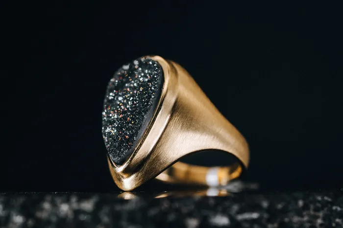 Rings Art FX fine jewelry 14k Yellow Gold Druzy Ring