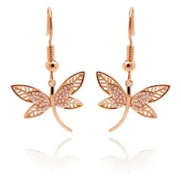 Rose Gold Dragonfly Earrings FAIRE Copper Arts Earrings