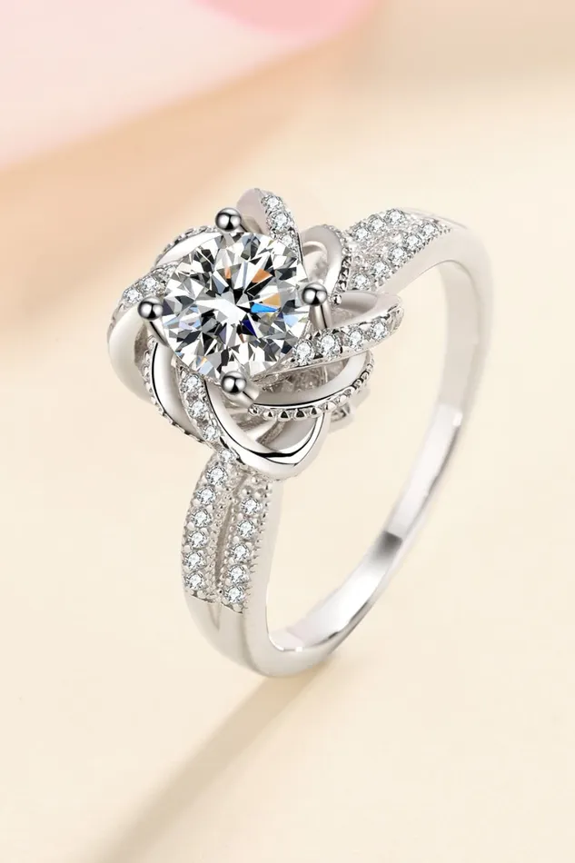 1 Carat Moissanite 925 Sterling Silver Ring Trendsi Rings