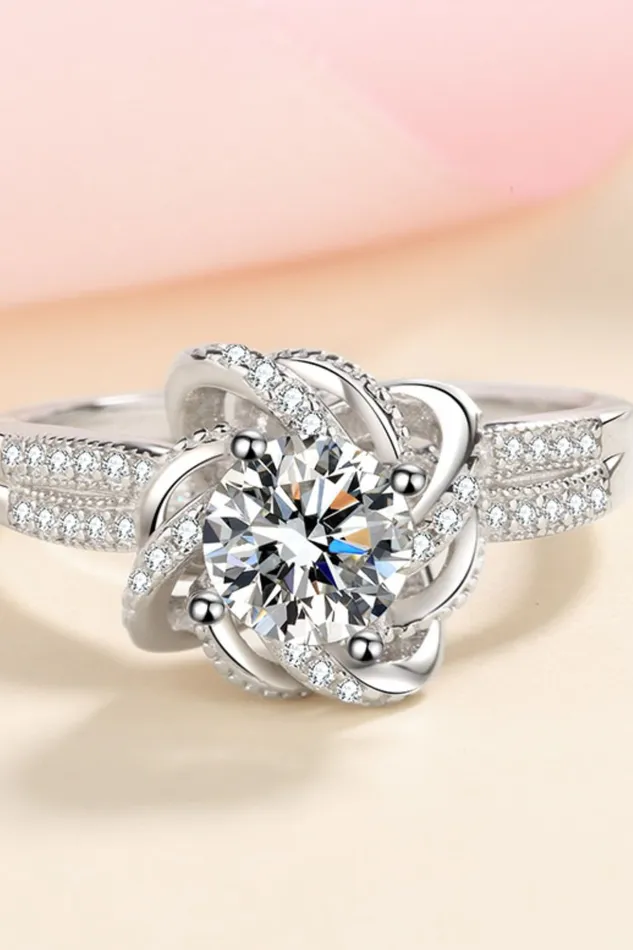 1 Carat Moissanite 925 Sterling Silver Ring Trendsi Rings