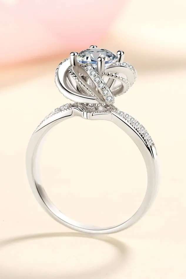 1 Carat Moissanite 925 Sterling Silver Ring Trendsi Rings