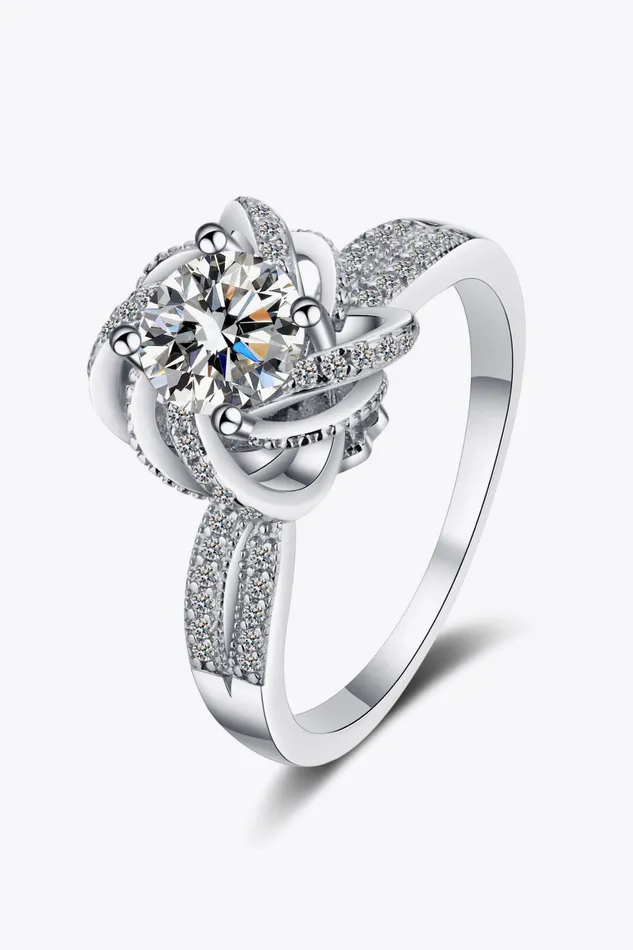 1 Carat Moissanite 925 Sterling Silver Ring Trendsi Rings