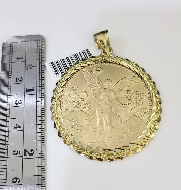 10k Solid Yellow Gold Rope style bezel charm Gold and Diamond Charm Necklaces