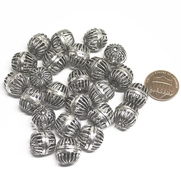 6 Cage Huge Spacer Bead Antique Silver Tone 3D Beads Beads Supplies USA Rings 6 Cage Huge Spacer Bead Antique Silver Tone 3D Beads Beads Supplies USA Rings