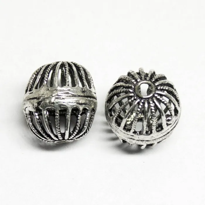 6 Cage Huge Spacer Bead Antique Silver Tone 3D Beads Beads Supplies USA Rings