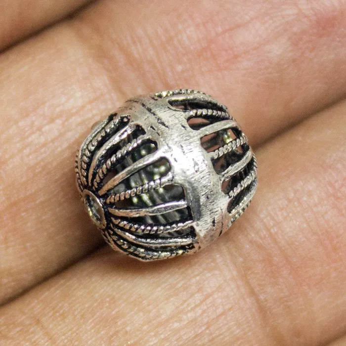 6 Cage Huge Spacer Bead Antique Silver Tone 3D Beads Beads Supplies USA Rings