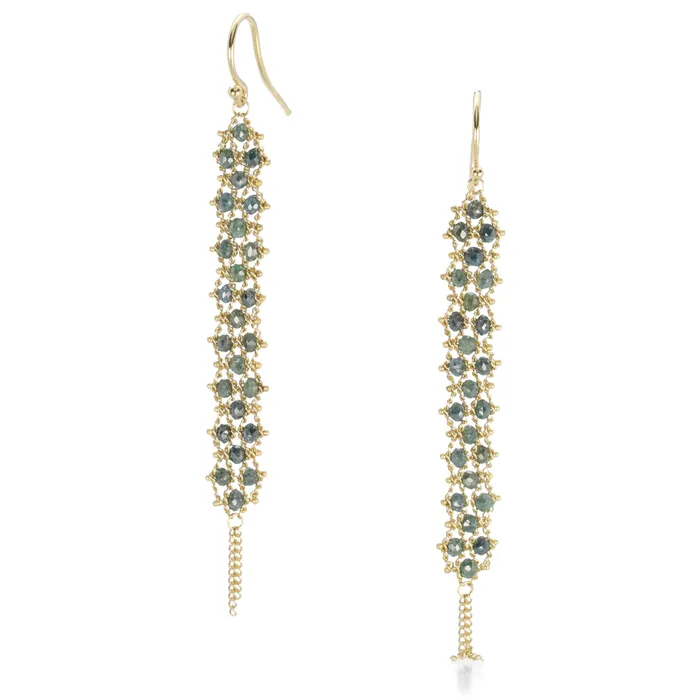 Blue Diamond Textile Earrings Amali Earrings