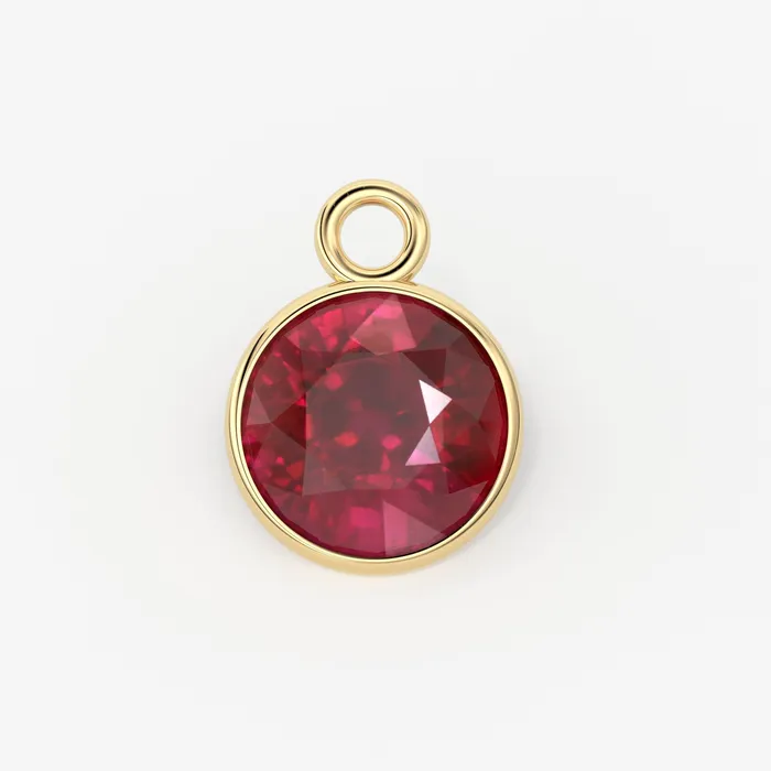 Charm Necklaces Jalvi Co 14k Solid Yellow Gold 456mm Natural Glass Filled Ruby Charm Pendant Charm Necklaces Jalvi Co 14k Solid Yellow Gold 456mm Natural Glass Filled Ruby Charm Pendant