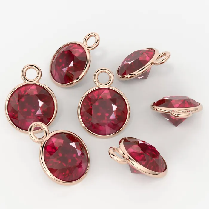 Charm Necklaces Jalvi Co 14k Solid Yellow Gold 456mm Natural Glass Filled Ruby Charm Pendant Charm Necklaces Jalvi Co 14k Solid Yellow Gold 456mm Natural Glass Filled Ruby Charm Pendant