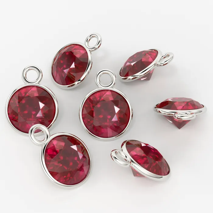 Charm Necklaces Jalvi Co 14k Solid Yellow Gold 456mm Natural Glass Filled Ruby Charm Pendant Charm Necklaces Jalvi Co 14k Solid Yellow Gold 456mm Natural Glass Filled Ruby Charm Pendant
