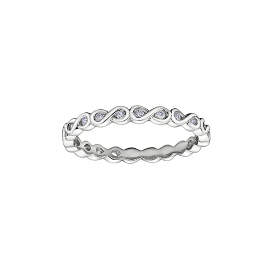 Chi Chi Designs Rings 10kt White Gold 007cttw Diamond Infinity Stackable Ring Chi Chi Designs Rings 10kt White Gold 007cttw Diamond Infinity Stackable Ring