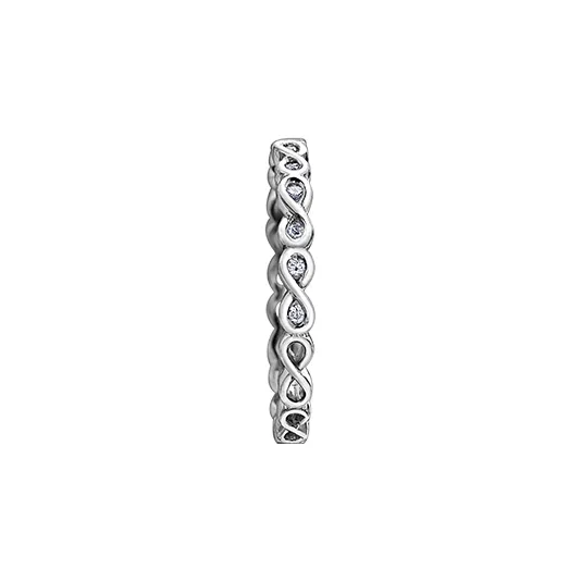 Chi Chi Designs Rings 10kt White Gold 007cttw Diamond Infinity Stackable Ring