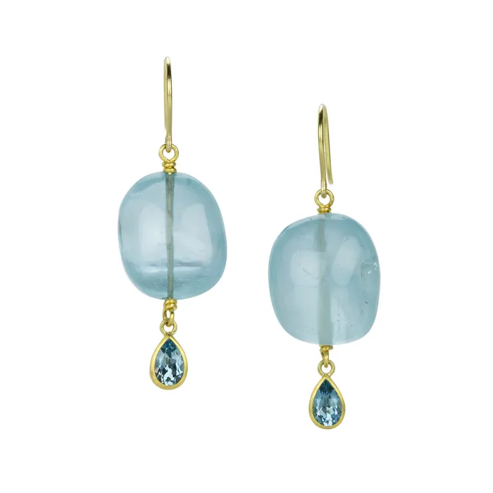 Earrings Aquamarine Nugget Bead Earrings Mallary Marks