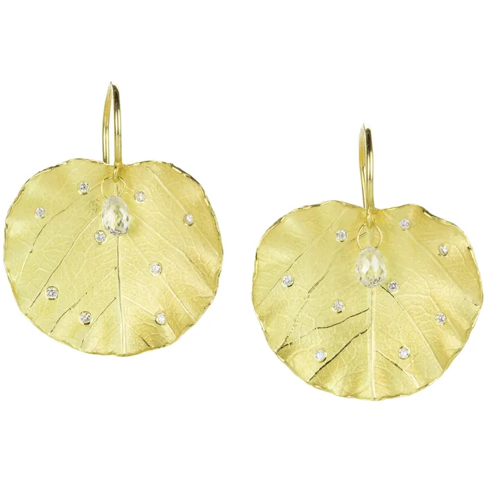 Earrings Barbara Heinrich Diamond Lotus Leaf Drop Earrings