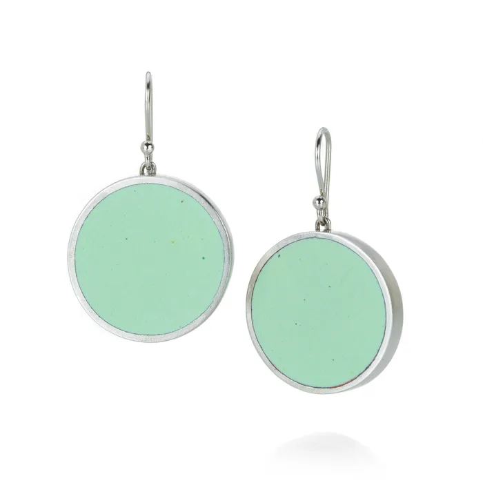 Earrings John Iversen One of a Kind Round Enamel Earrings