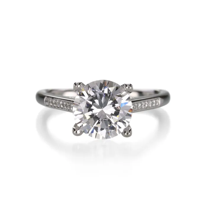 Edward Burrowes Rings 19mm wide Engagement Ring with 8mm Center Stone