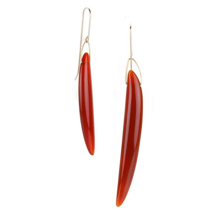 Gabriella Kiss Earrings 14k Carnelian Bean Earrings