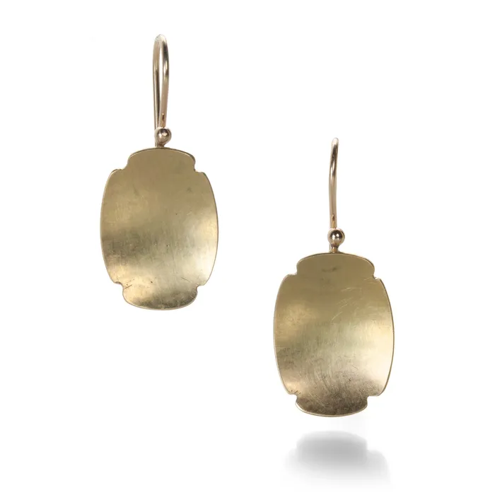 Gabriella Kiss Small Rectangular Scallop Earrings Earrings