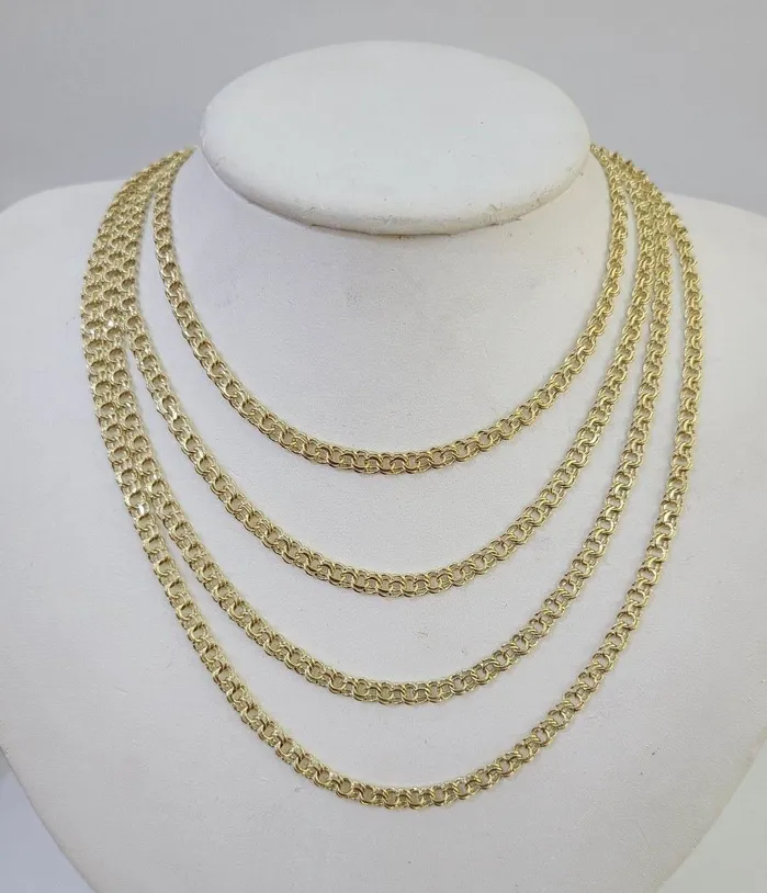Globalwatches10 Real 10k Chino ID Chain Necklace Yellow Gold 4mm 16 18 20 22 Genuine Necklaces Globalwatches10 Real 10k Chino ID Chain Necklace Yellow Gold 4mm 16 18 20 22 Genuine Necklaces