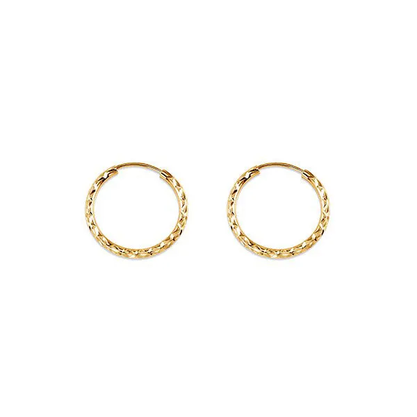 Independent Jewellers Earrings 10kt Yellow Gold 19mm Diamond Cut Sleeper Earrings Independent Jewellers Earrings 10kt Yellow Gold 19mm Diamond Cut Sleeper Earrings