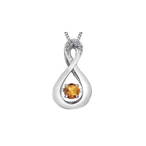 Independent Jewellers Necklaces 10kt White Gold Pulse Citrine and Diamond Infinity Pendant Independent Jewellers Necklaces 10kt White Gold Pulse Citrine and Diamond Infinity Pendant