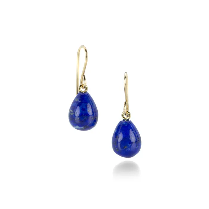 Maria Beaulieu Earrings Small Lapis Teardrop Earrings