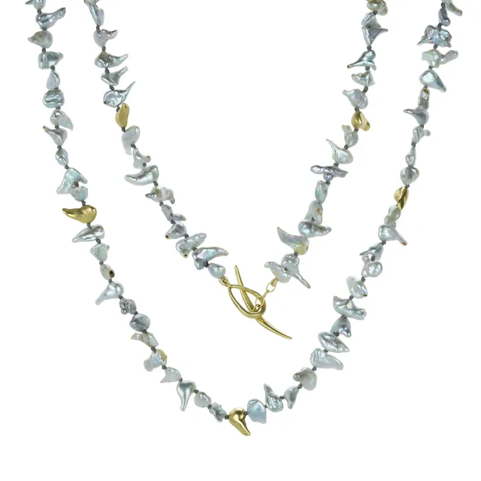 Necklaces Annette Ferdinandsen Keshi Pearl Shark Tooth Pebble Necklace