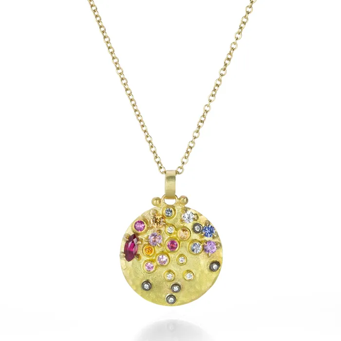 Necklaces Annie Fensterstock Confetti Disc Necklace
