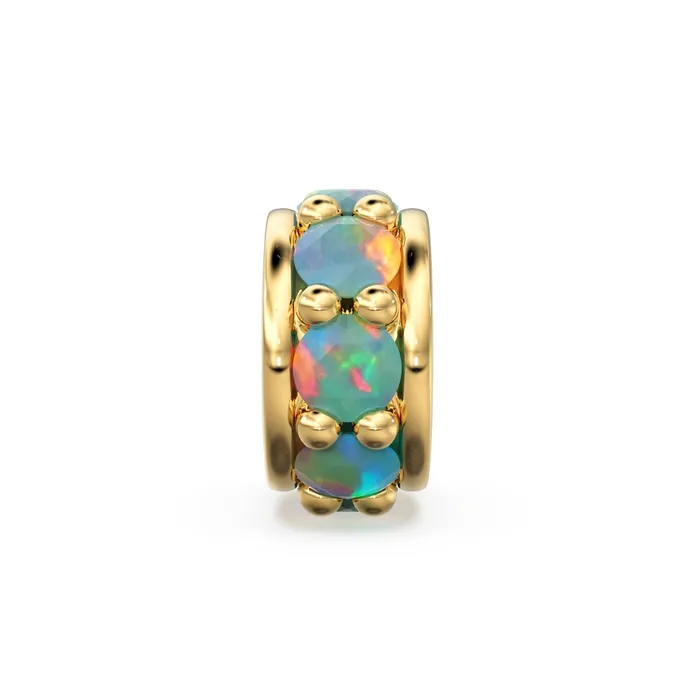PreStyled Sets Jalvi Co 18k Solid Yellow Gold 38mm Ethiopian Opal Eternity Rondelle Wheel Bead PreStyled Sets Jalvi Co 18k Solid Yellow Gold 38mm Ethiopian Opal Eternity Rondelle Wheel Bead