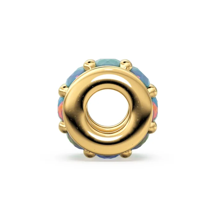 PreStyled Sets Jalvi Co 18k Solid Yellow Gold 38mm Ethiopian Opal Eternity Rondelle Wheel Bead PreStyled Sets Jalvi Co 18k Solid Yellow Gold 38mm Ethiopian Opal Eternity Rondelle Wheel Bead